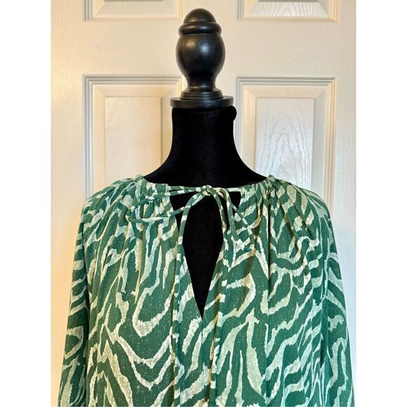 NWOT JACQUELINE ZEBRA PRINTED PUFF SLEEVE MIDI DRESS BY BEULAH WOMEN’S SMALL - Picture 5 of 13